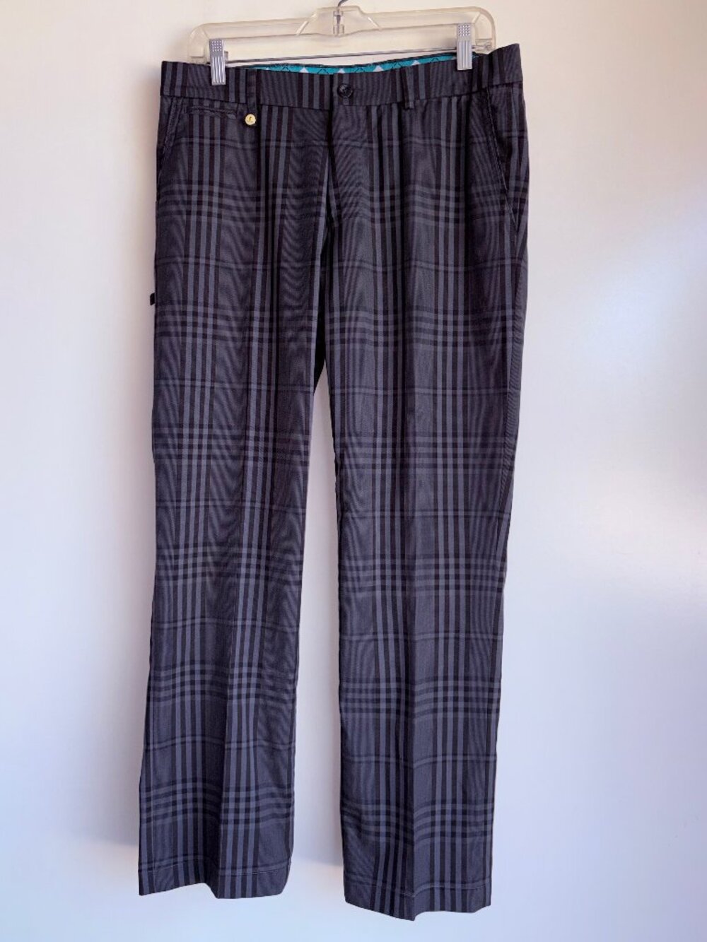 GOLFINO Black Plaid Golf Pants Unisex Size Medium 33